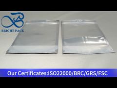 saco stand-up de folha de alumínio transparente