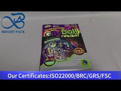 saco ziplock vertical com janela transparente para embalagem de brinquedos