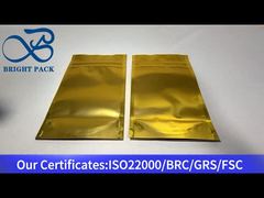 bolsa mylar dourada personalizada resistente a crianças