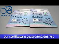 cápsulas de lavanderia azul levantam saco com zíper