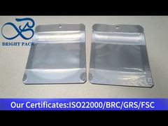 sacos pequenos brancos com zíper à prova de crianças e janela transparente