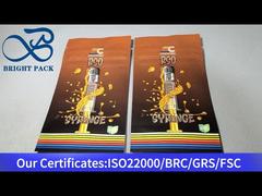 saco ziplock stand-up marrom de alumínio e plástico à prova de crianças