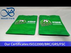 saco vertical com embalagem à prova de crianças verde