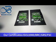 saco mylar preto personalizado à prova de crianças 7g