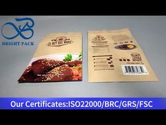 stand up pouch marrom com zíper para alimentos 453g