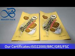 saco plástico amarelo para biscoitos recheados com creme de mocha 260g