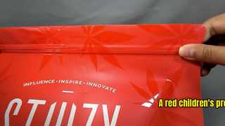 Uma bolsa protetora infantil vermelha