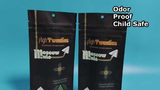 Saco Mylar à prova de cheiro a granel resistente a crianças para marcas de cannabis dos EUA
