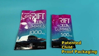 Sacos Ziplock à prova de crianças de tamanho personalizado patenteados nos EUA para necessidades de conformidade com cannabis