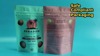 Sacos personalizados resistentes a crianças para cannabis com soluções de conformidade CR patenteadas nos EUA