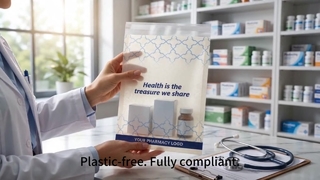 Malote médico de empacotamento de Glassine do papel de barreira de Pharma luxuoso translúcido