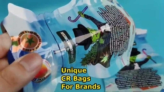 Sacos resistentes a crianças com impressão dupla face de formato irregular para necessidades de marca de cannabis