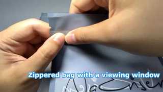 Bolsa com zíper e janela de visualização