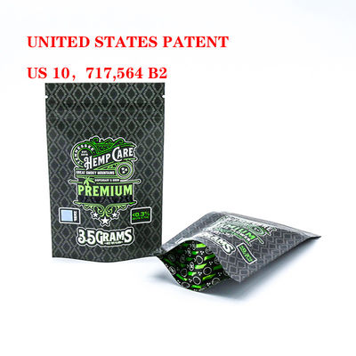 3.5g 7g Sacos Mylar à prova de cheiro Segurança resistente a crianças Ziplock Stand Up Food Packaging Bag Logotipo personalizado suportado