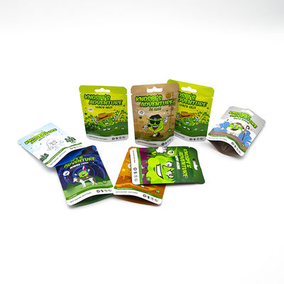 Embalagem em bolsas personalizadas resistentes a crianças Proibido adulterar Holográfico Negro Branco Matte Gloss Mylar Sacos de Saída