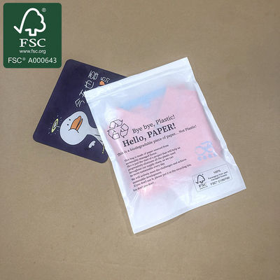 Sacos de papel branco translúcido 100% biodegradáveis para embalagens de meias