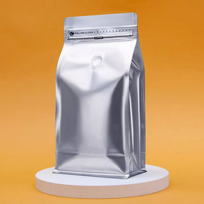 Prata 340G 454G 1000G Material composto Saco de embalagem de plástico para café