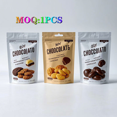 Saco de embalagem de plástico com janela de luxo para nozes chocolate doces saco de bolsa de doces com fecho à prova de crianças
