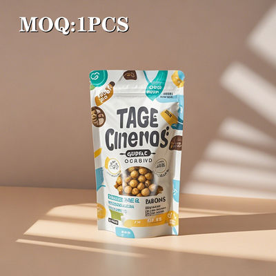 Sacos de embalagem de alimentos resistentes para frutos secos, grãos e feijão com sensação profissional e fecho de fecho