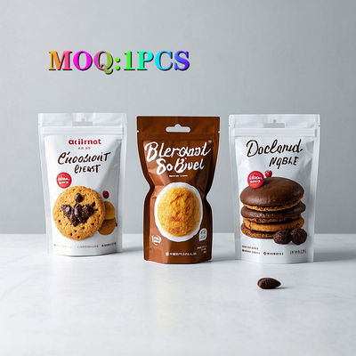 Bolsas de plástico de alta qualidade que bloqueiam o odor com fecho de fecho Embalagens de alimentos personalizadas para biscoitos de baklava Croquetes lanches crocantes