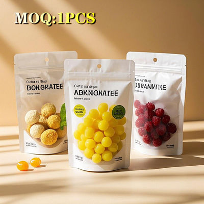Impressão personalizada de biscoito fechado a quente lanche com zip embalagem de plástico alumínio folha de alimento saco de frutas secas