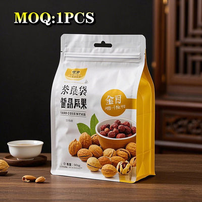 Bolsas de fundo quadrada de alumínio para snacks, chá, doces, bolsas Mylar