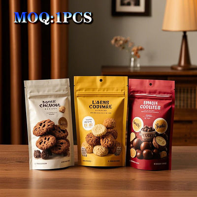 Bolsa de zíper de pé personalizada para alimentos de nozes que suportam janela aberta