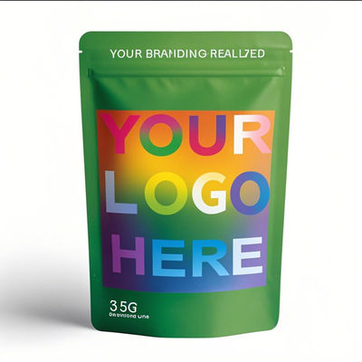 Atacado Personalizado Impresso Mylar À Prova de Odor 3.5g 7g 14g 28g Embalagem de Alimentos Stand Up Pouch Zíper Plástico Laser Tereo Sacos 3.5g Com Janela