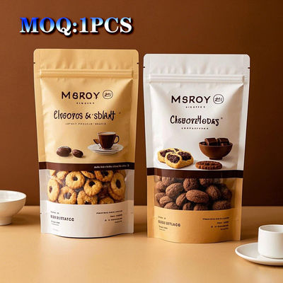 Embalagem Stand-Up Mylar compatível com a FDA fechamento com fecho de zip HD Impressão personalizada e micro-porção 1/8 oz Capacidade para amostragem de alimentos gourmet