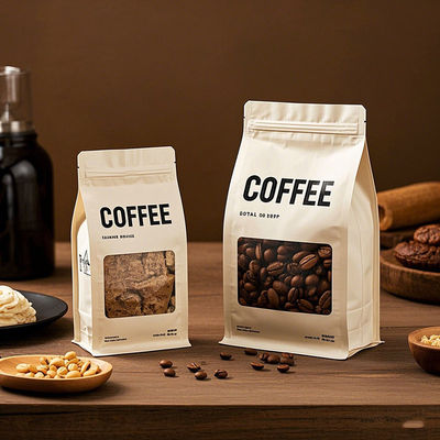 Sacos de ziplock de fundo plano Material PE ecológico Selo hermético para alimentos Cosméticos Eletrônicos Logotipo personalizável