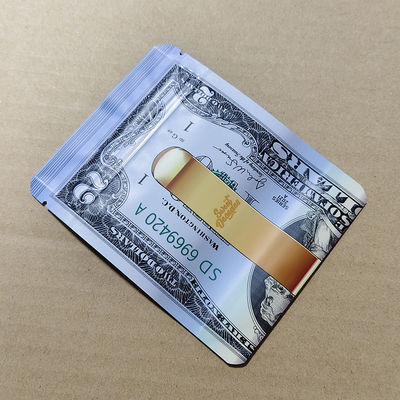 Bolsas à prova de crianças personalizadas com impressão de dólar Asm Iso-certificado e reciclável Pet / al / pe laminados