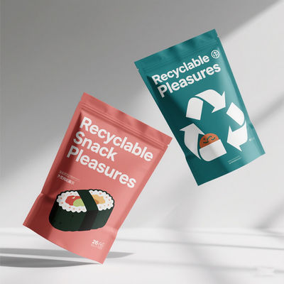 Sacos de embalagem de alimentos sellados de 8 lados personalizados - ecológicos e à prova de umidade para lanches e café