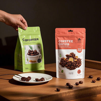 Saco de janela parcial mate Design de pé personalizável à prova de umidade para especiarias de café e alimentos a granel