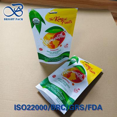 Embalagem de fatias de manga com buraco pendurado - Selo de 3 lados, barreira de umidade e janela clara