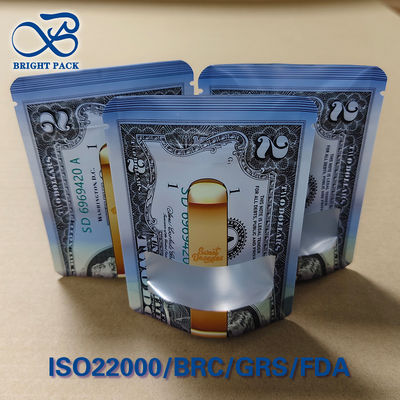 Bolsas à prova de crianças com padrão de dólar USD impresso por encomenda - certificado ASTM