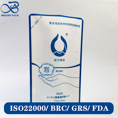 Sacos Stand Up Recarregáveis Suplemento Bolsas Para Embalagem de Higienizador de Mãos Com Marca Personalizada Impressa.