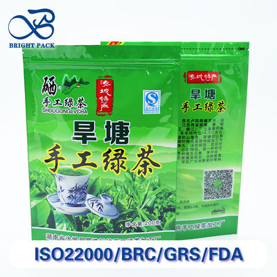 Sacos Stand Up Ecológicos para Embalagem de Chá com Forro de Folha de Alumínio e Zíper Resealable Descontos em Pedidos em Massa.