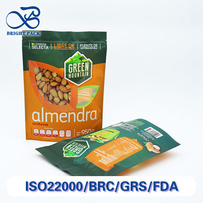 Fornecimento de fábrica de sacos ziplock verticais sacos de Mylar para embalagem de nozes com impressão personalizada e janelas.