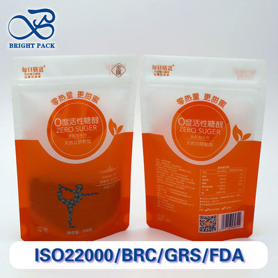 Bolsas resistentes à humidade para embalagens de alimentos com janelas e padrões de impressão personalizados.