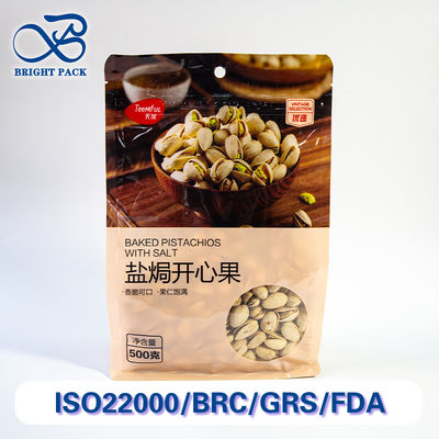 Sacos de vedação de oito lados com janelas transparentes, ideal para lanches e frutos secos.