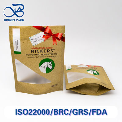 Bolsas de apoio anti-punção com alta barreira de oxigénio e janela transparente para embalagens de alimentos para animais de estimação.