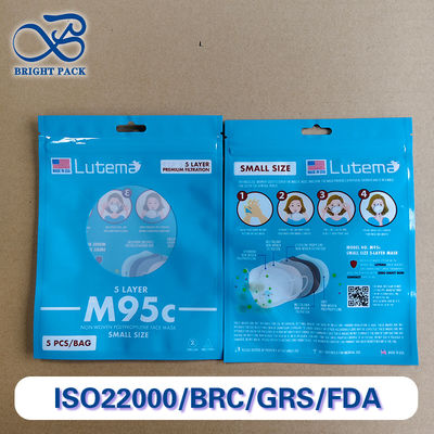 Saco Barreira Multicamadas Selado Com Janela Transparente Para Embalagem de Máscaras Sobre Grau Farmacêutico E Esterilizável.