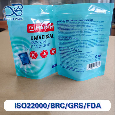 CMYK de alta resolução e impressão digital de bolsas para embalagens de lavar roupa.