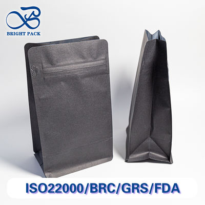 Grade de segurança alimentar em branco Sacos de papel kraft preto simples sem impressão Custom Branding Wholesale.