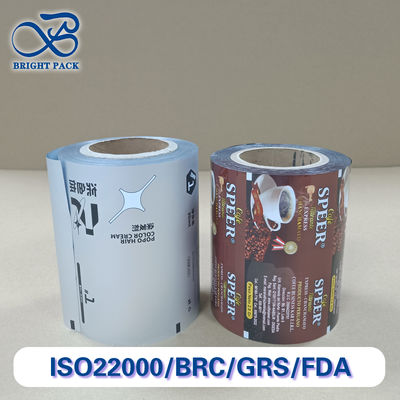 Embalagem de bloqueio de frescura à prova de umidade de filme de rolo de café de 3 camadas de alta barreira para grãos de café / pó Tamanho / espessura personalizados