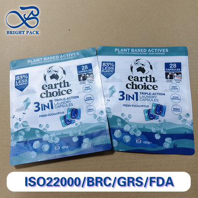 Sacos de embalagem de cápsula de detergente de roupa PE personalizável Design de múltiplas camadas à prova de umidade e resistente a vazamentos Certificado SGS para encomendas globais a granel