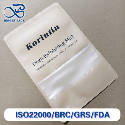 Saco de janela de papel Kraft embalagem composta de várias camadas alimentos / café / nozes FDA / SGS certificado tamanhos personalizados e impressão ecológico durável