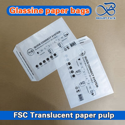 Sacos de papel glassine à prova de gordura e seguros para alimentos, embalagem transparente ecológica para padaria, doces e artesanato