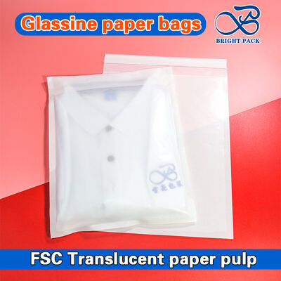 Sacos de Papel Glassine 100% Biodegradáveis com Impressão Personalizável e Alta Transparência para Embalagens Sustentáveis de Vestuário