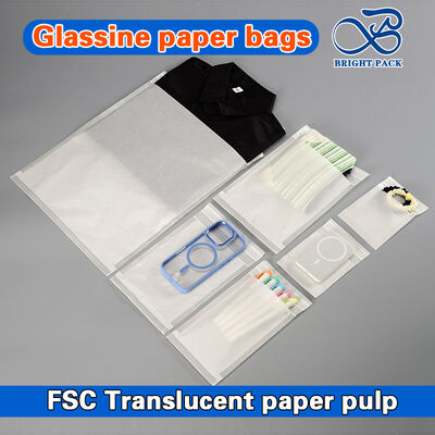 100% Biodegradável Sacos de Papel Glassine Translúcido com Impressão Personalizável e Fecho Autoadesivo para Embalagem de Roupas